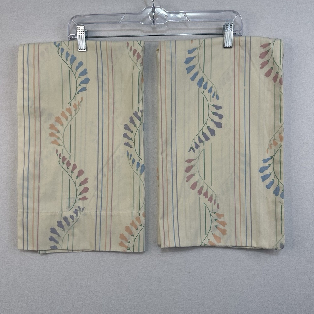 Vintage Dan River No Iron Percale‎ Queen Size Pillow Cases Set Of 2 Floral USA - Picture 7 of 7